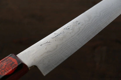 Shigeki Tanaka VG10 17 ชั้น ดามัสกัส มีดขนาดเล็ก  Petty มีดทำครัวญี่ปุ่น 150mm ด้ามไม้ Pakka wood สีแดง