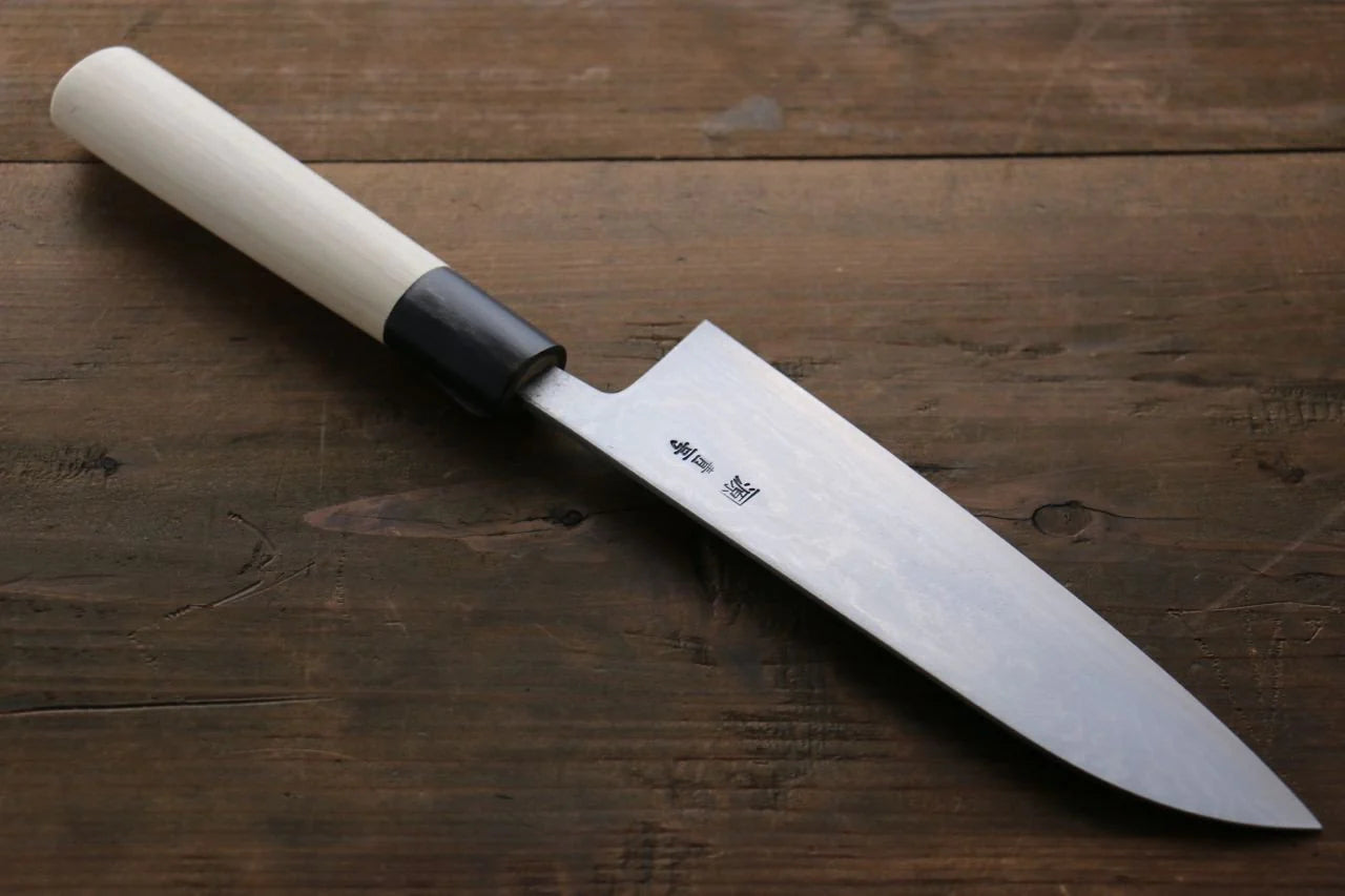 Shigeki Tanaka Blue Steel (บลูสตีล) No.2 ดามัสกัส 17 ชั้น ดามัสกัส มีด Santoku มีดทำครัวญี่ปุ่น 165mm ด้ามต้นเเมกโนเลีย