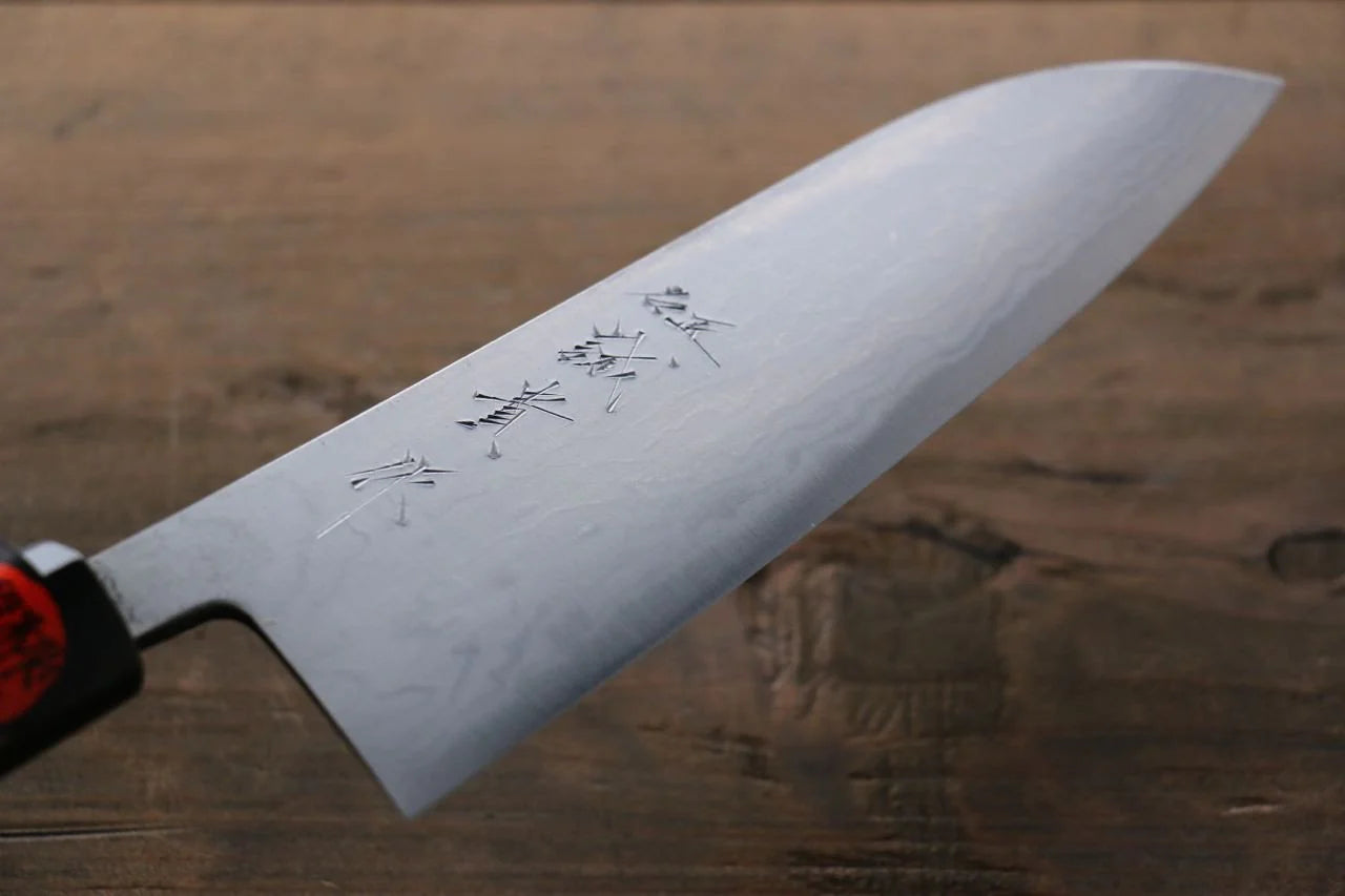 Shigeki Tanaka Blue Steel (บลูสตีล) No.2 ดามัสกัส 17 ชั้น ดามัสกัส มีด Santoku มีดทำครัวญี่ปุ่น 165mm ด้ามต้นเเมกโนเลีย