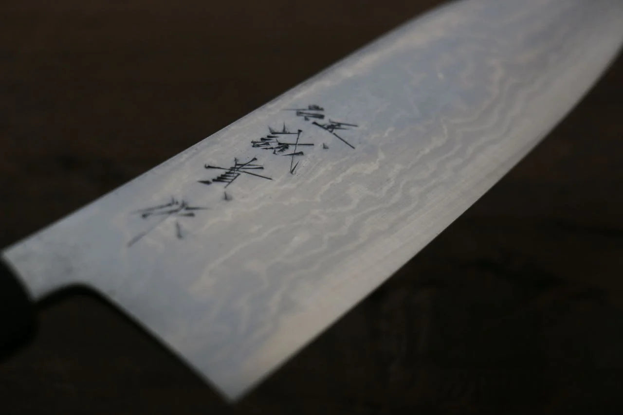 Shigeki Tanaka Blue Steel (บลูสตีล) No.2 ดามัสกัส 17 ชั้น ดามัสกัส มีด Santoku มีดทำครัวญี่ปุ่น 165mm ด้ามต้นเเมกโนเลีย