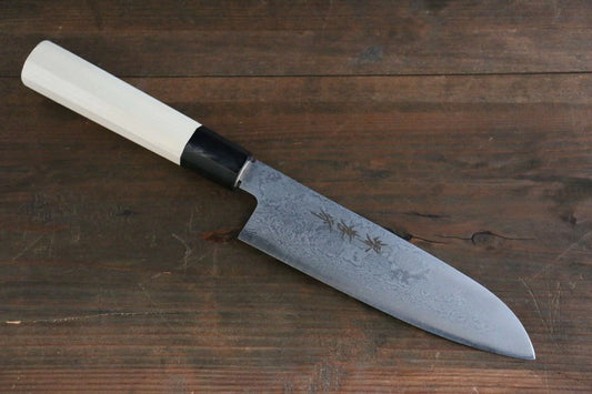 Sakai Takayuki Silver Steel No.3 (เหล็กเงิน No.3) ดามัสกัส มีด Santoku มีดทำครัวญี่ปุ่น 180mm